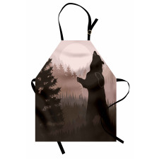 Wild Bear Night Jungle Apron