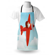Ulaşım Araçları Mutfak Önlüğü Pervaneli Kırmızı Uçak