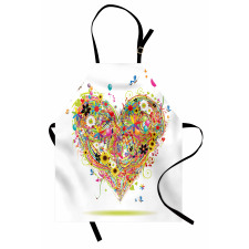 Kalpler Mutfak Önlüğü Çiçekli Balonlu Kalp