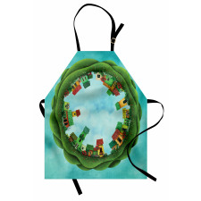 Small Town Round Artwork Apron