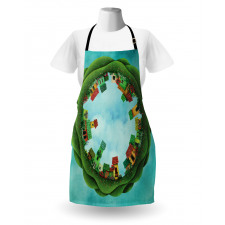 Small Town Round Artwork Apron