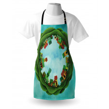 Small Town Round Artwork Apron