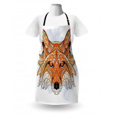 Geometric Fox Portrait Apron