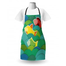 Sea Marine Waves Funky Apron