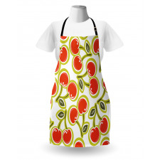 Cherry and Leaves Pattern Apron