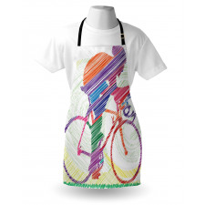 Insanlar Mutfak Önlüğü Renkli Bisikletçi Çimen