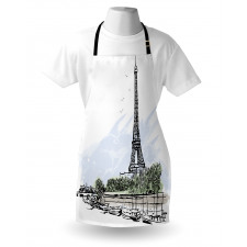 Eiffel Tower Birds Trees Apron