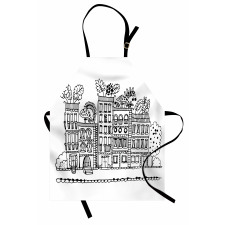 Sketchy Cartoon House Apron