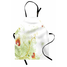 Retro Grunge Swirl Petal Apron