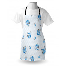 Blue Color Romantic Flower Apron