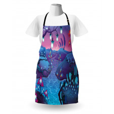 River Mushrooms Trees Apron