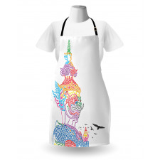 Asian Ancient Dragon Face Apron