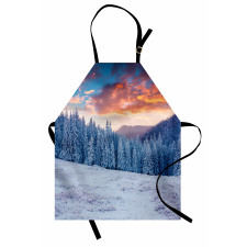 Winter Snowy Forest Sky Apron