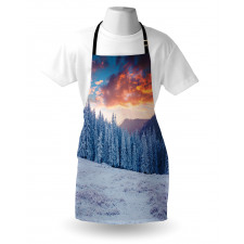 Winter Snowy Forest Sky Apron