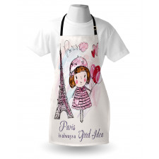 Paris Mutfak Önlüğü Sevimli Balonlu Kız