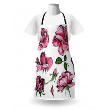 Garden Flowers Rose Buds Apron