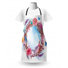 Floral Wreath Feathers Apron