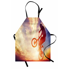 Man on Bike Hazy Sun Apron