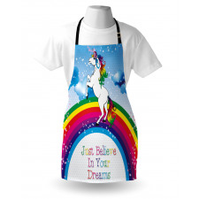 Rengarenk Mutfak Önlüğü Gökkuşağı ve Unicorn