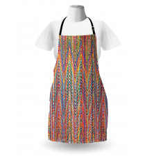 Colorful Zig Zag Lines Apron