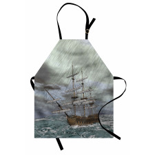 Ocean in Wave Rainy Storm Apron