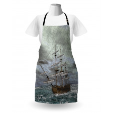 Ocean in Wave Rainy Storm Apron