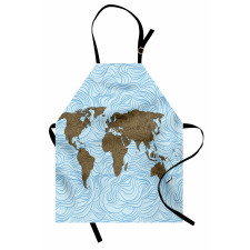 Map with Waves Apron