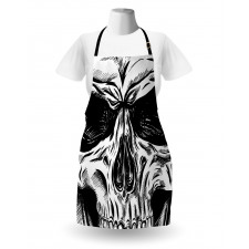 Gothic Sketch Evil Face Apron