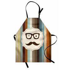 Man Moustache Glasses Apron