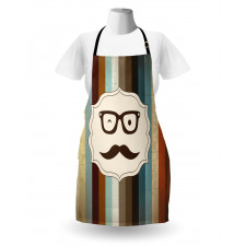 Man Moustache Glasses Apron