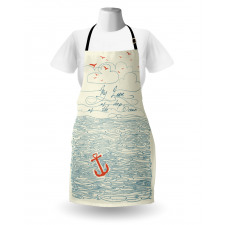 Birds and Waves Message Apron