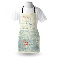 Birds and Waves Message Apron