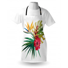 Çiçekli Mutfak Önlüğü Tropik Bitki Deseni
