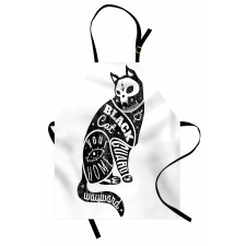 Magic Skull Cat Drawing Apron