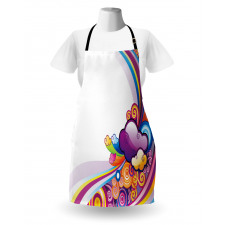 Rainbow Colored Clouds Apron