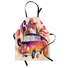 Hippi Mutfak Önlüğü Minibüs Desenli