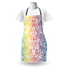 Colorful Damask Flowers Apron