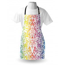 Colorful Damask Flowers Apron