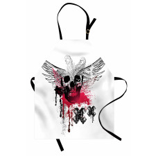 Grunge Wings and Skull Apron
