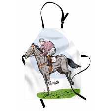 Hayvan Deseni Mutfak Önlüğü At Yarışı Desenli