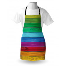 Colorful Wood Stripes Apron