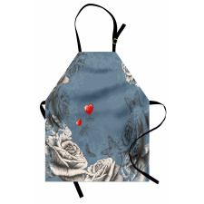 Grunge Rose Petal Heart Apron