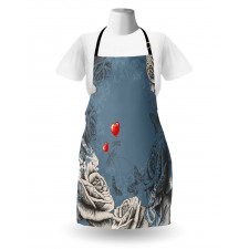 Grunge Rose Petal Heart Apron