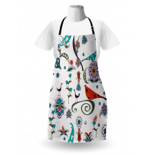 Colorful Florals Swirls Apron