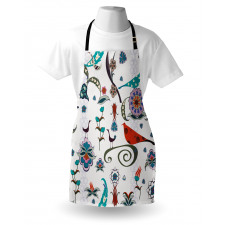 Colorful Florals Swirls Apron