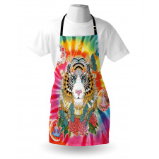 Tiger Head Ornate Theme Apron