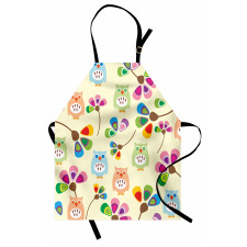 Owls Flowers Kids Room Apron