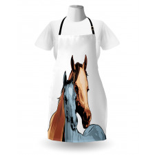 Farm Life 2 Horses Apron