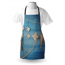 Wooden Fish Shell on Net Apron