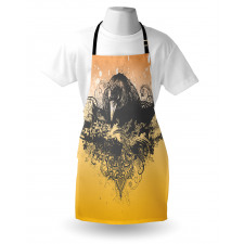 Wicked Crow and Flowers Apron